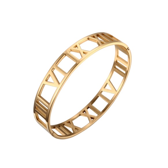 Jewelry - Gold Roman Numerals Cuff Bracelet